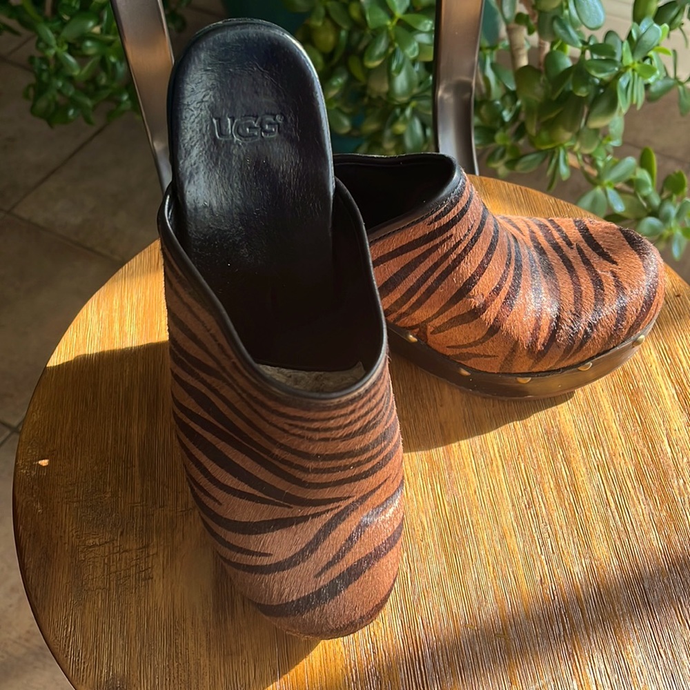 UGG Marsalis Calf Hair Zebra Mule size 9